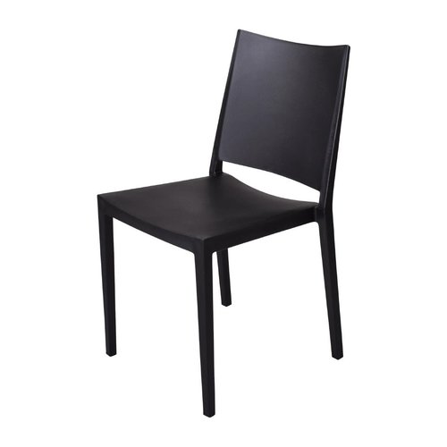  ProChef Chaises d'extérieur Florence en polypropylène empilables l Noires l 82(H) x 46(L) cm l En lot de 4 