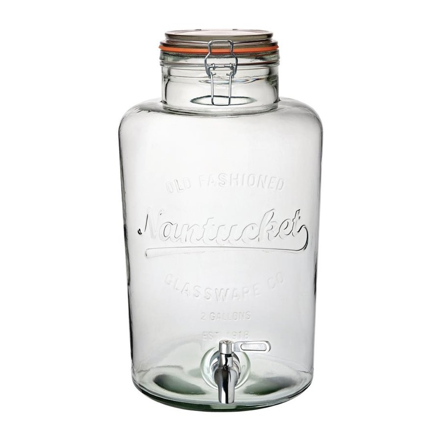 Distributeur de boissons en verre transparent 8.5 L 365(H)x211(Ø) mm