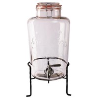 Distributeur d'eau rétro en verre avec socle 8,5L