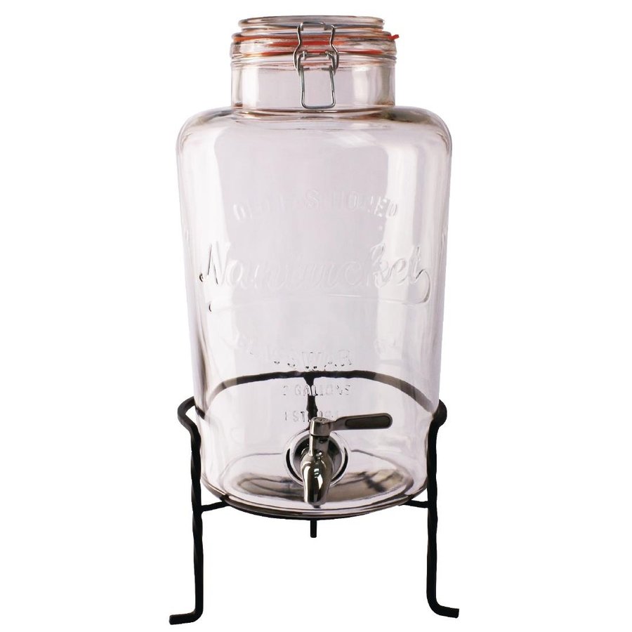 Distributeur d'eau rétro en verre avec socle 8,5L