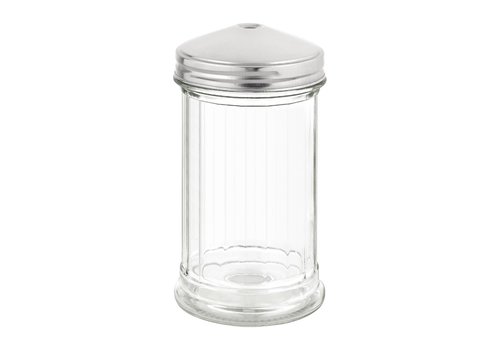 Salière ou poivrière carrée verre et inox 10 cm (12p.)