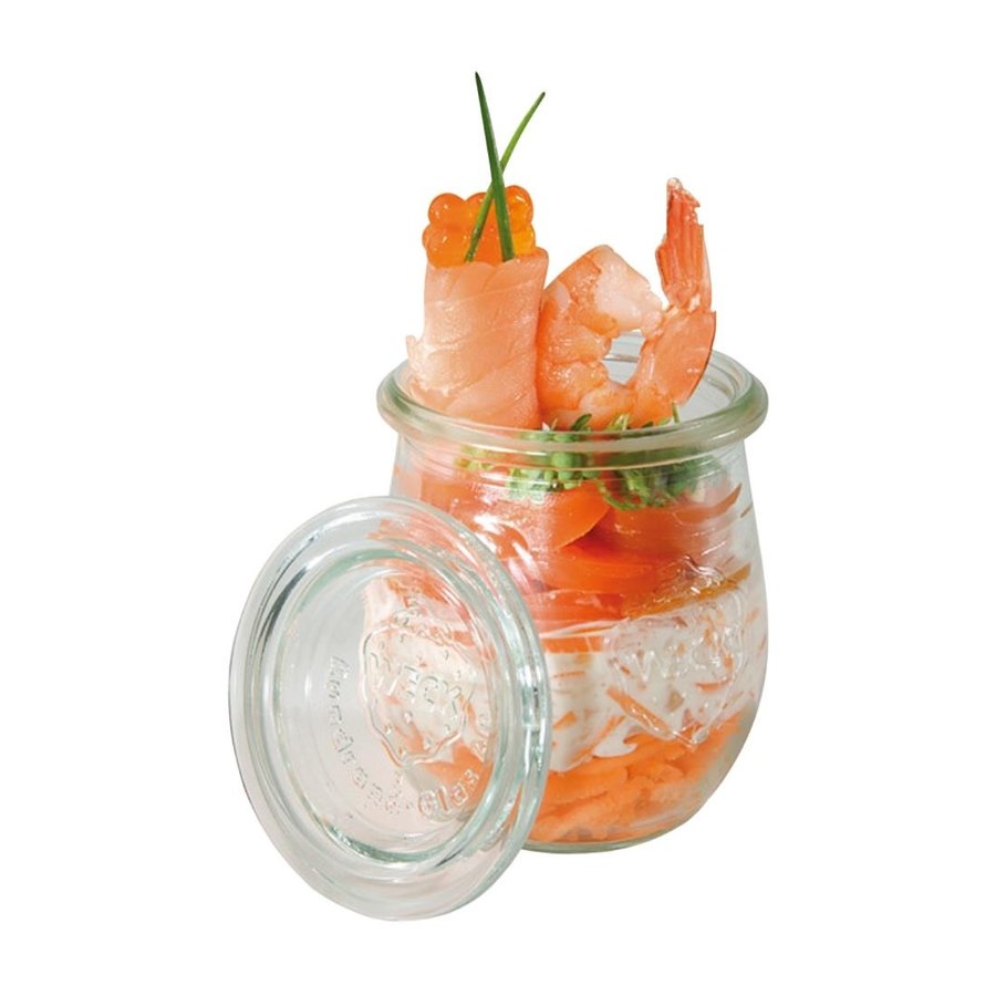 Equipement professionnel cuisine - %category_name% : Verrine - 80ml - Lot  de 12 - Couvercle en verre