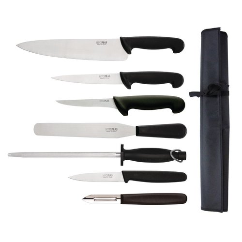  Hygiplas Ensemble de 7 couteaux pour débutants avec couteau de cuisinier 265mm et étui 