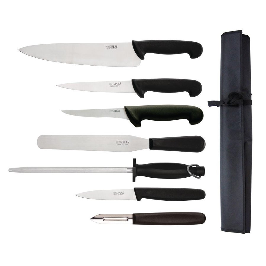 Ensemble de 7 couteaux pour débutants avec couteau de cuisinier 265mm et étui