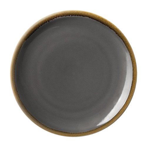  Olympia Assiettes plates rondes grises | 230mm | Lot de 4 