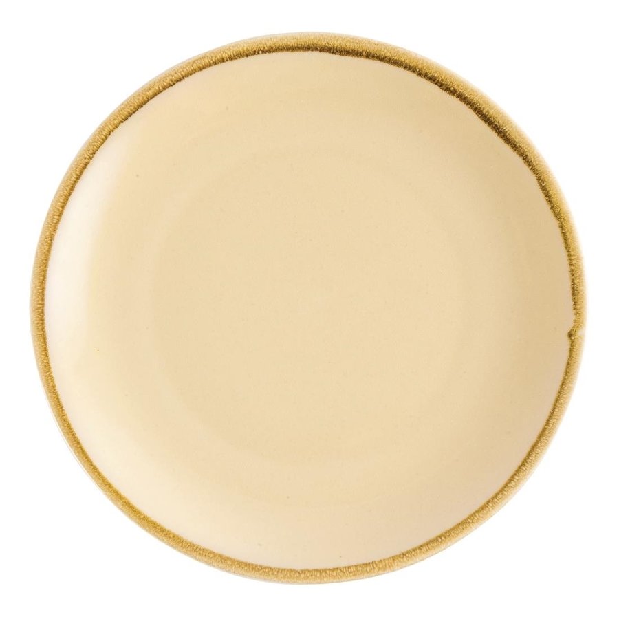 Assiette plate ronde couleur sable l 280mm l Lot de 4