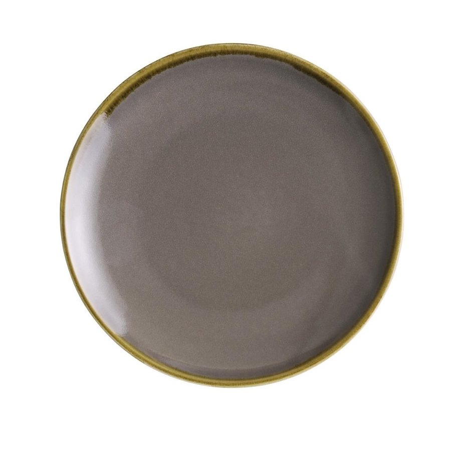 Assiettes plates rondes grises | 178mm | lot de 6