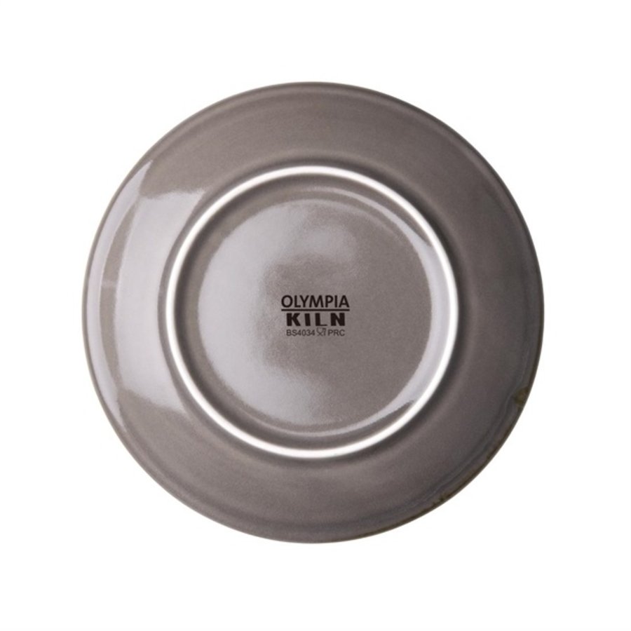 Assiettes plates rondes grises | 178mm | lot de 6