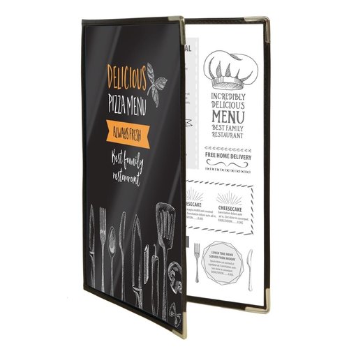  Securit Protège-menus Crystal A4 double | lot de 3 