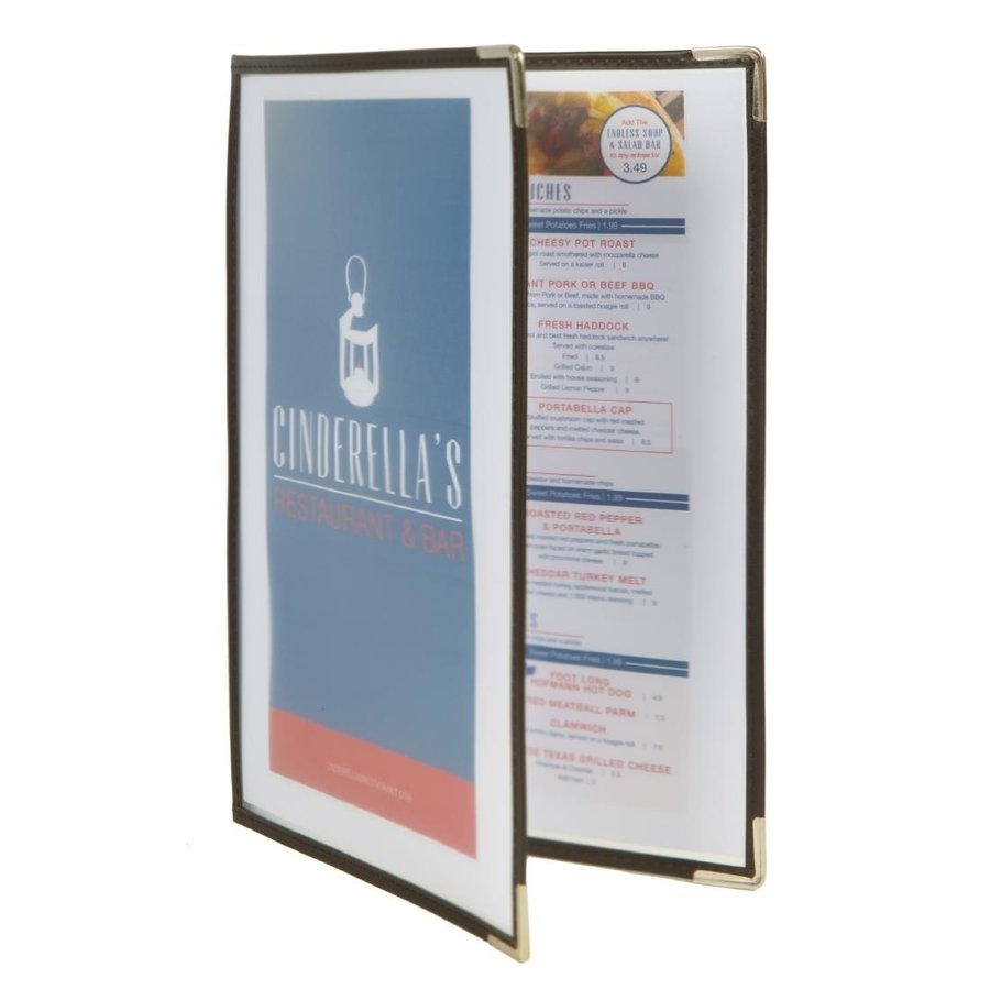 Protège-menus Crystal A4 double | lot de 3