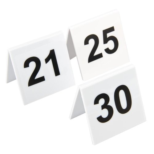  Olympia Lot de numéros de table en plastique 21-30 | 50(H)x50(L)x35(P)mm 
