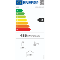 Réfrigérateur ventilé extra-mince porte en verre noir | 107L