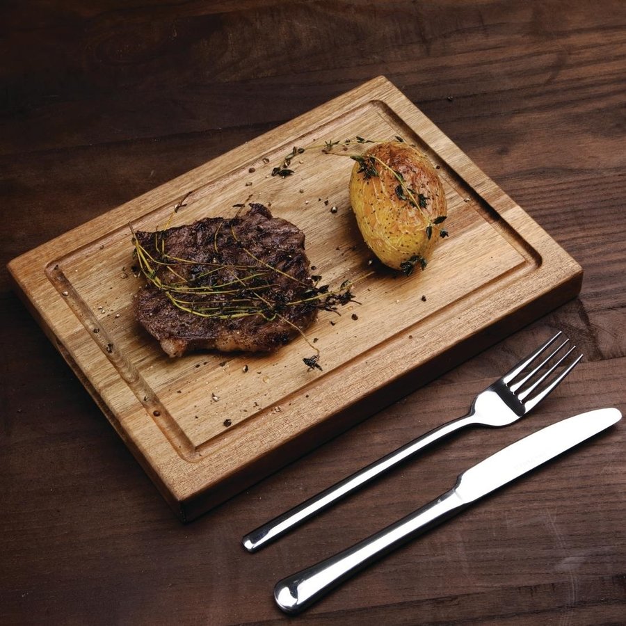 Planche à Steak Sans Renfoncement | Acacia | 188(p)x260(l)x25(h)mm