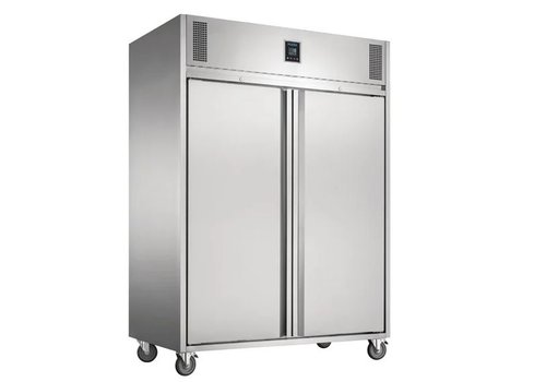  Polar Armoire négative 2 portes sur roues  Inox 1980(H)x1400(L)x815(P) mm 1170 L 