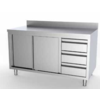 ProChef Plan de travail en inox avec portes coulissantes 700 mm compartiment droit