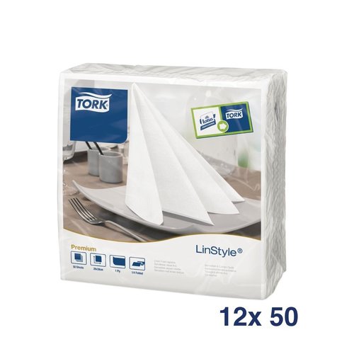  ProChef Serviettes blanches Linstyle Tork 400x400 (lot de 600) 