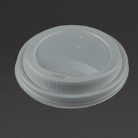 Couvercles compostables pour gobelets boissons chaudes Vegware 34 cl / 45,5 cl | 10 x 89mm (lot de 1000)