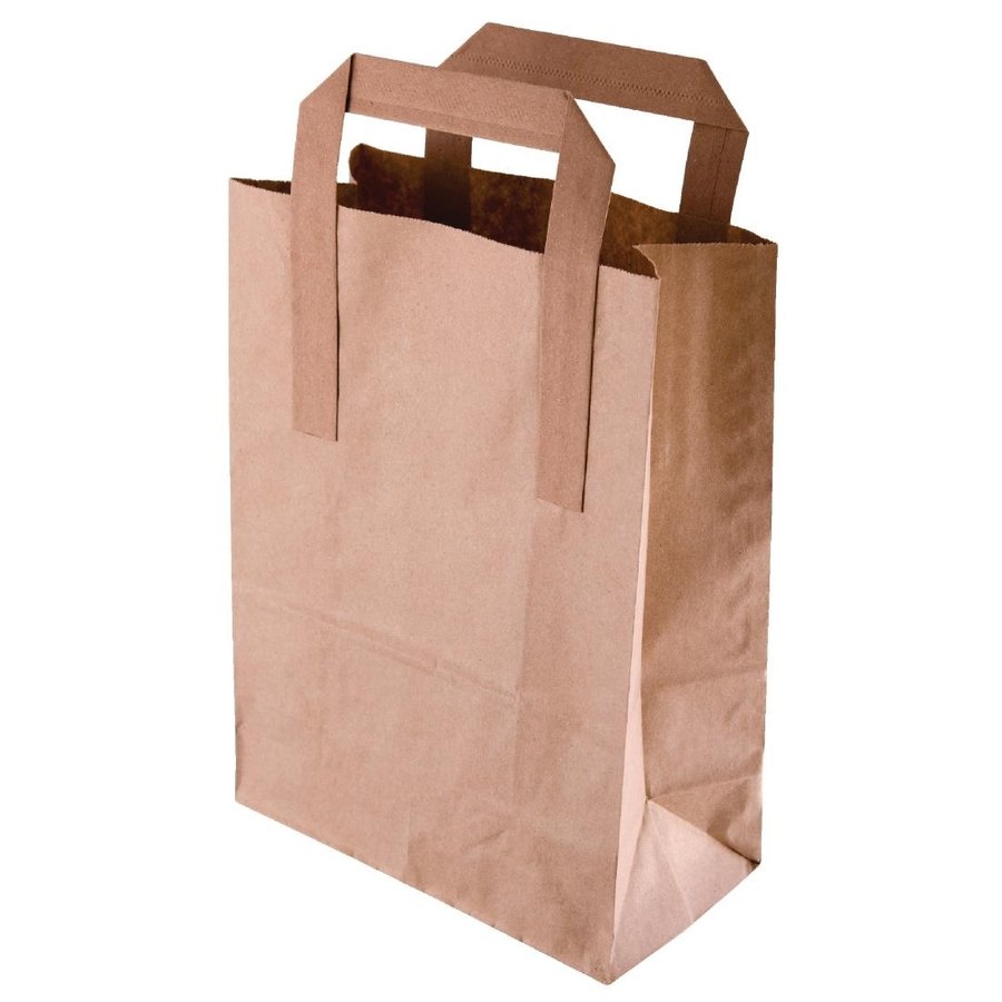 Sacs en papier recyclable | Marron | 305 x 255 x 140mm (lot de 250)