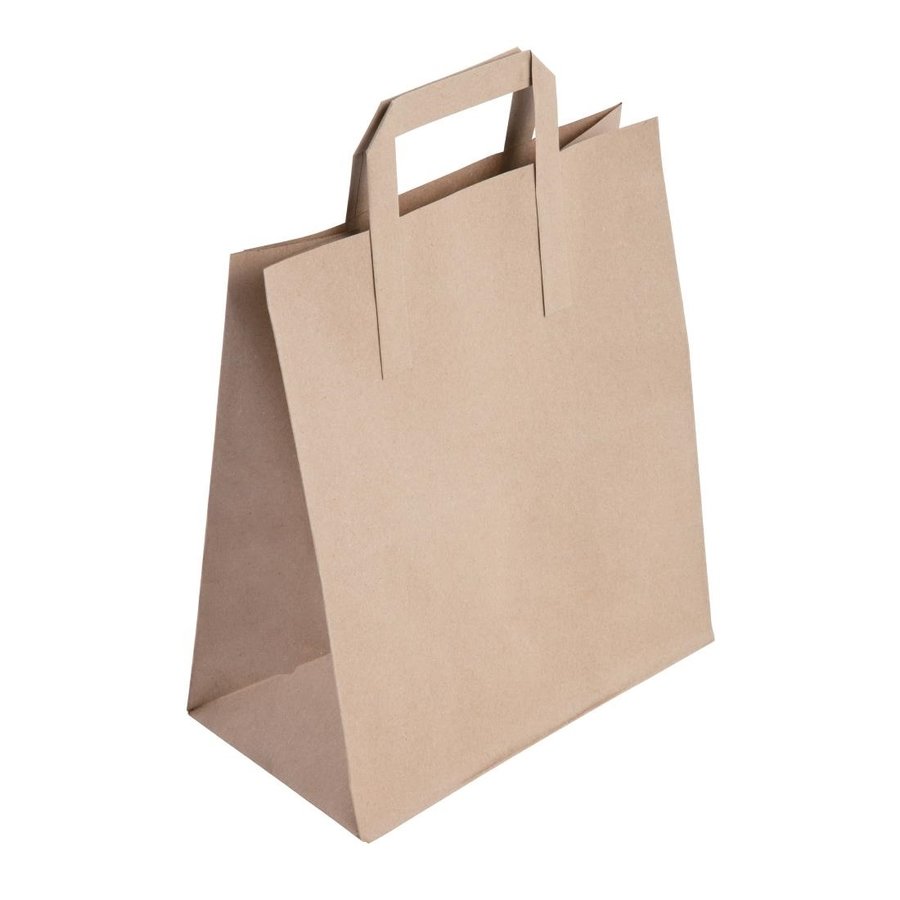 Sacs en papier recyclable | Marron | 305 x 255 x 140mm (lot de 250)