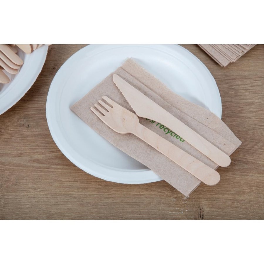 Couteaux en bois biodégradables | 165mm  (Lot de 100)