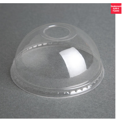  ProChef Couvercles dôme compostables transparents en PLA Fiesta Compostable pour gobelets 340/454/568ml | 48 x 100mm (Lot de 1000) 