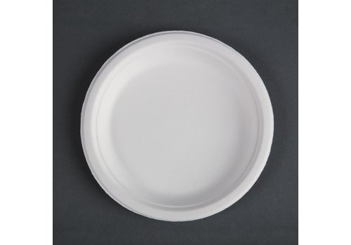  ProChef Assiettes en bagasse blanches compostables Fiesta Compostable 17,9 cm | Lot de 50 