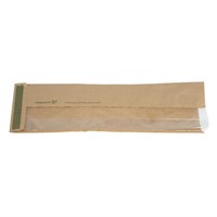 Sachets baguette kraft compostables avec fenêtre transparente PLA Vegware | 356 x 152 x 102mm (lot de 1000)