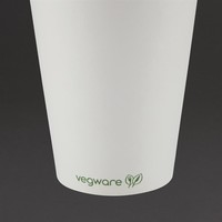 Gobelets boissons chaudes compostables Vegware blancs 34 cl | 108 x 89mm (lot de 1000)