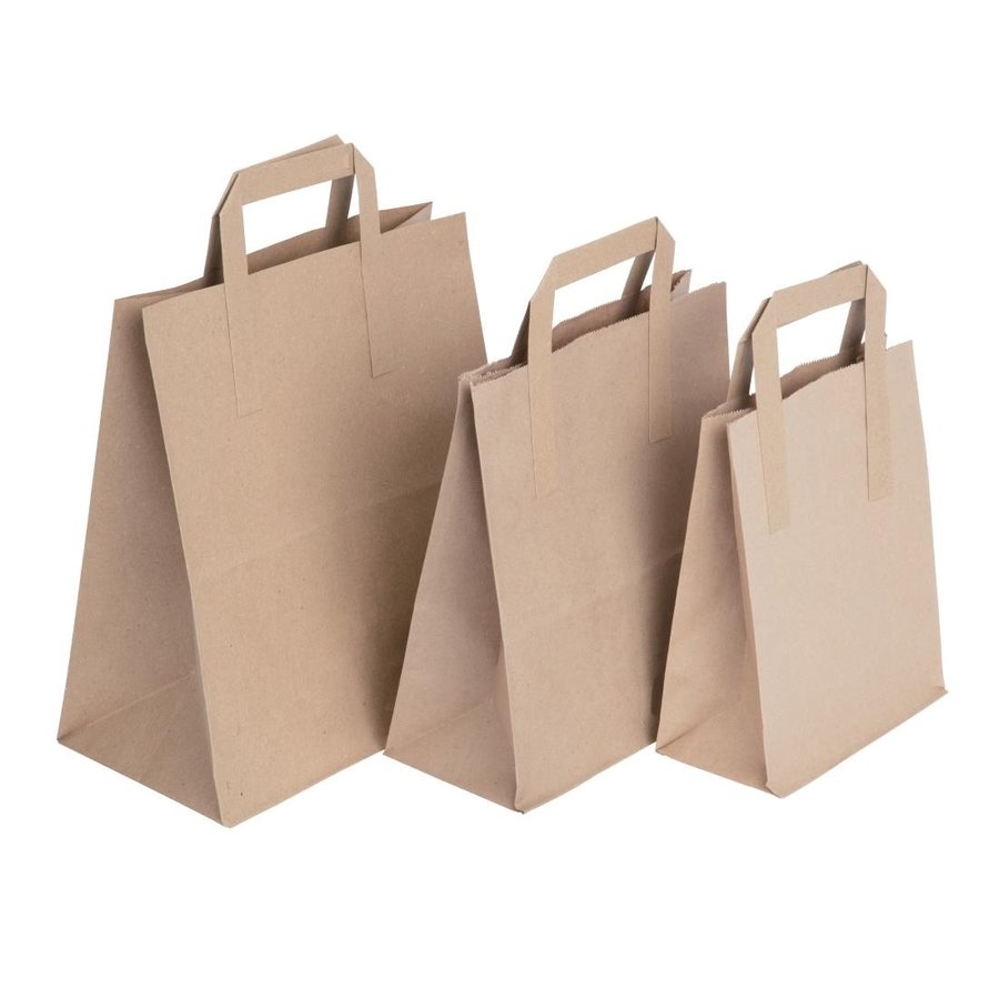 Petits sacs en papier recyclé marron Fiesta Recyclable Green | 213 x 180mm (lot de 250)