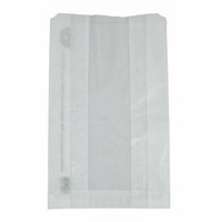 Grands sacs snack chaud en papier glassine blanc compostable avec fenêtre transparente NatureFlex Vegware | 250 x 65 x 150mm (lot de 500)