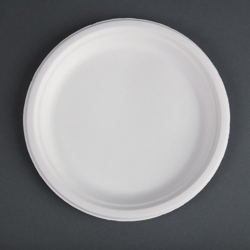  ProChef Assiettes en bagasse blanches compostables Fiesta Compostable 26 cm (lot de 50) 