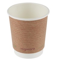 Gobelets boissons chaudes double paroi compostables Vegware 230ml | 90 x 79mm (lot de 500)