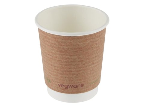  ProChef Gobelets boissons chaudes double paroi compostables Vegware 230ml | 90 x 79mm (lot de 500) 