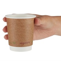 Gobelets boissons chaudes double paroi compostables Vegware 230ml | 90 x 79mm (lot de 500)