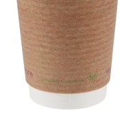 Gobelets boissons chaudes double paroi compostables Vegware 230ml | 90 x 79mm (lot de 500)