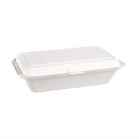 Barquettes à charnière en bagasse compostables | 64 x 248 x 161mm (x250)