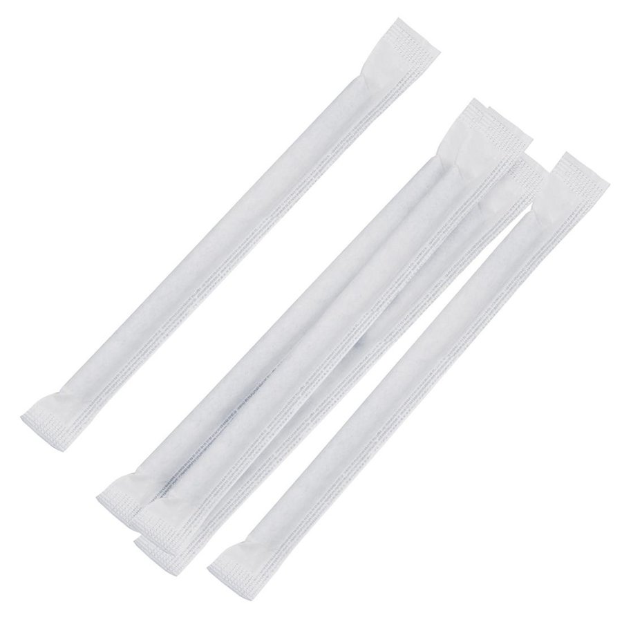 Pailles agitateurs compostables en papier emballées individuellement Fiesta Compostable noires | 140 x 5mm (lot de 250)