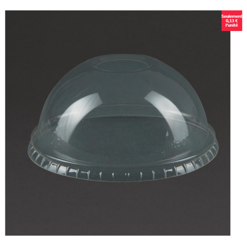  ProChef Couvercles transparents dôme compostables avec trou pour boissons fraîches Vegware 340ml et 454ml | 44 x 96mm (lot de 1000) 