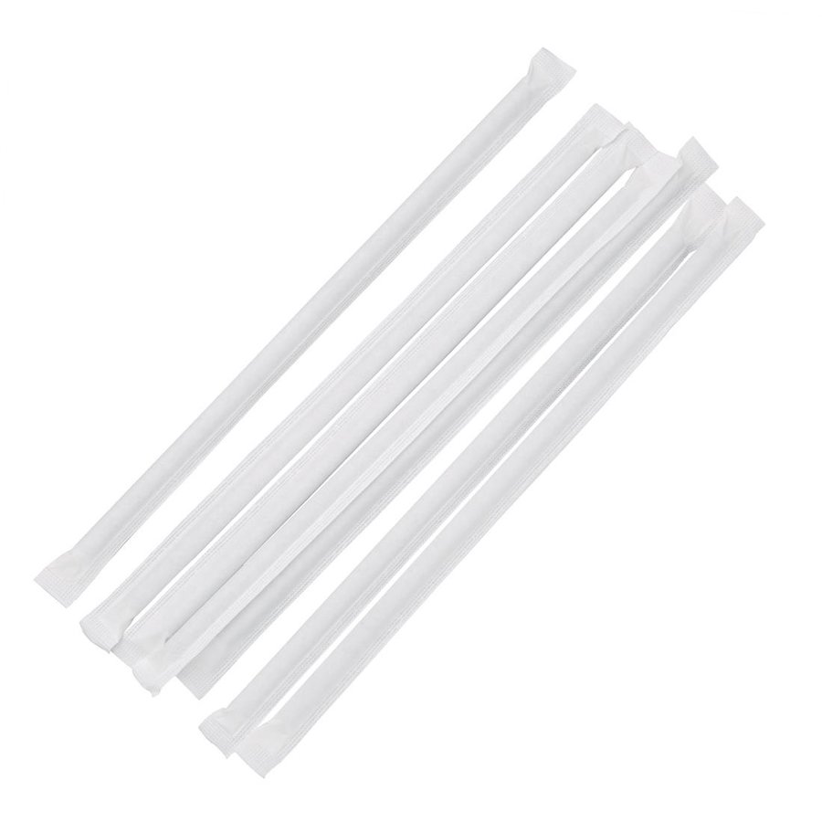 Pailles compostables en papier emballées individuellement Fiesta Compostable noires | 210 x 6mm (lot de 250)