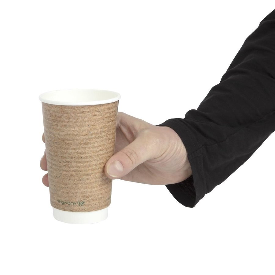 Gobelets boissons chaudes double paroi compostables Vegware 455 ml | 135 x 89mm (lot de 400)