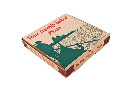  ProChef Boîtes à pizza imprimées compostables | 45 x 237 x 237mm (lot de 100) 