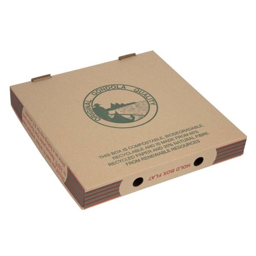 Boîtes à pizza imprimées en papier carton compostables | 46 x 311 x 311mm (lot de 100)