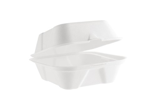  ProChef Boîtes à hamburger compostables en bagasse Vegware | 79 x 155 x 150mm (lot de 500) 