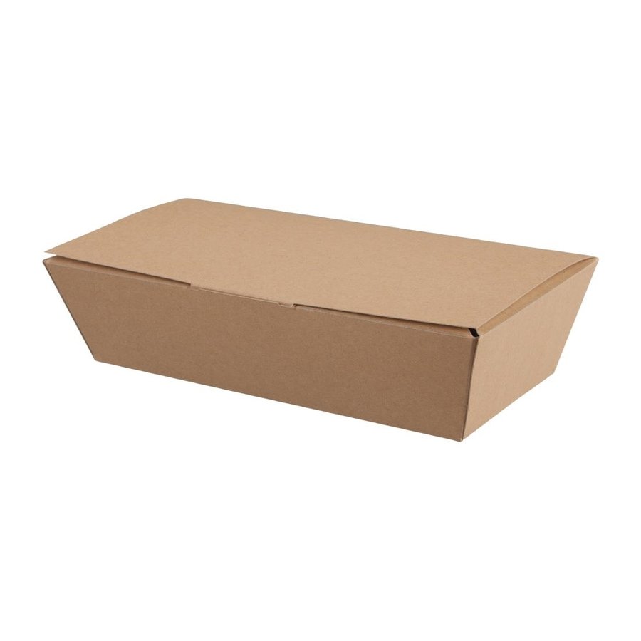 Boîtes alimentaires carton kraft compostables | 60 x 250 x 125mm (lot de 150)