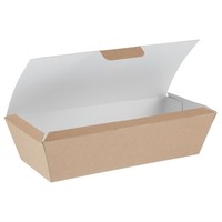 Boîtes alimentaires carton kraft compostables | 60 x 250 x 125mm (lot de 150)