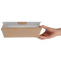 Boîtes alimentaires carton kraft compostables | 60 x 250 x 125mm (lot de 150)