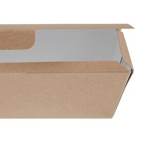 Boîtes alimentaires carton kraft compostables | 60 x 250 x 125mm (lot de 150)