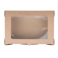 Boîtes salade en papier compostables avec fenêtre en PLA 1200ml | 50  x 139 x 200mm (lot de 200)