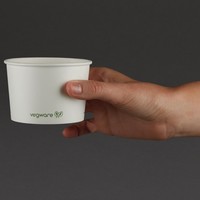 Bols à soupe / glace compostables en papier blanc Vegware 230ml | 60 x 90 mm | convient pour GH166 et GH167  (lot de 1000)