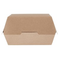 Grandes boîtes burger en carton kraft compostables | 75 x 125 x 135mm (lot de 250)
